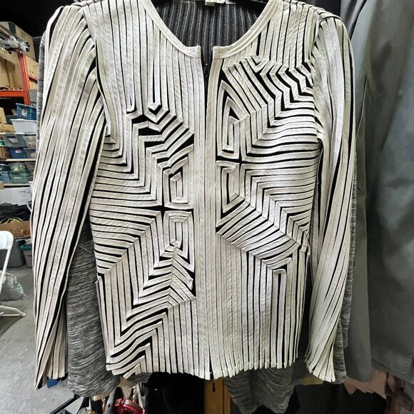 Obstinee Zip Up Jacket - Cloth Strips Sewn on Mesh - Picture 3 of 4